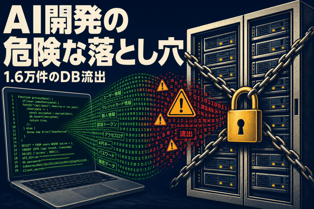 Supabase上の約1.6万件のデータベースが個人情報を公開状態に。AI生成コードの設定ミスで、パスワードや認証トークンなどが流出。バイブコーディングのセキュリティリスクと対策を解説。
