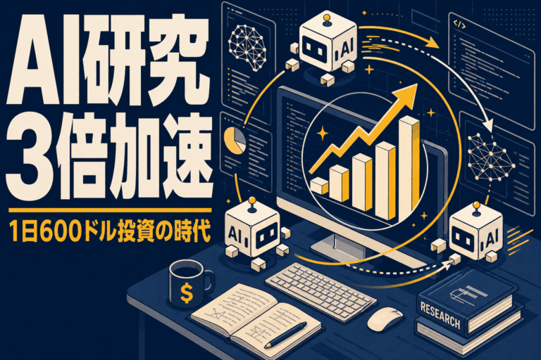 OpenAIが自動研究インターンの目標を達成し、人間1日分の研究にAI3.1日分が追加される時代に。研究者は1日600ドル以上をAI推論に投資している。