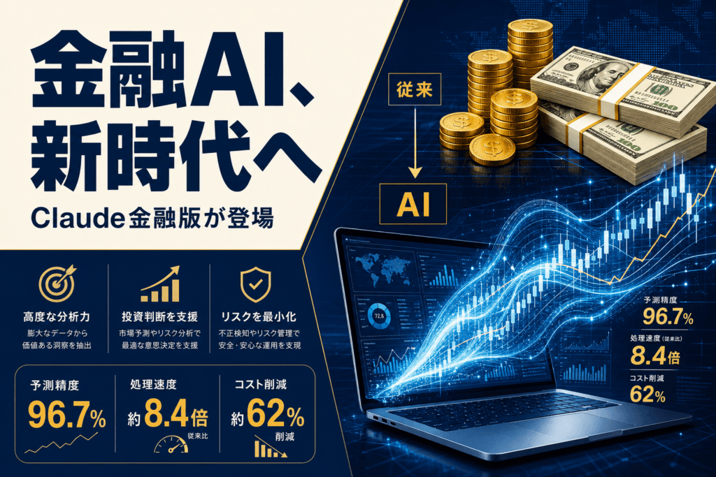 Anthropicが発表したClaude for Financial Advisorsは、金融アドバイザーの業務を自動化する専用AIツール。BlackRockやCharles Schwabなど大手企業と連携し、面談準備やポートフォリオ分析を効率化する。