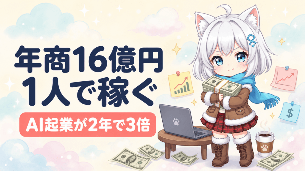 年商16億円を1人で｜AI起業が3倍増