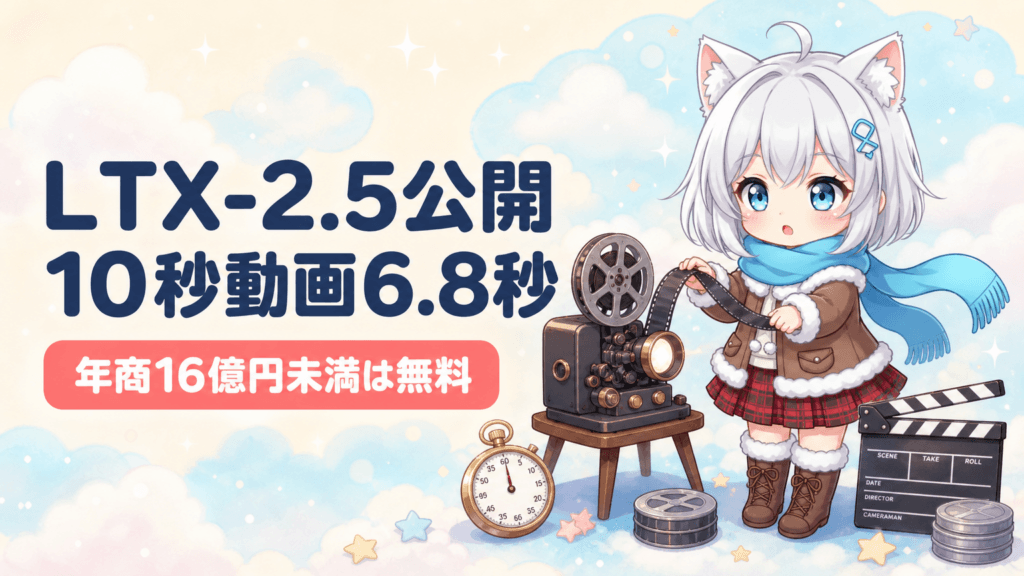 動画生成AI「LTX-2.5」公開｜10秒動画を6.8秒で