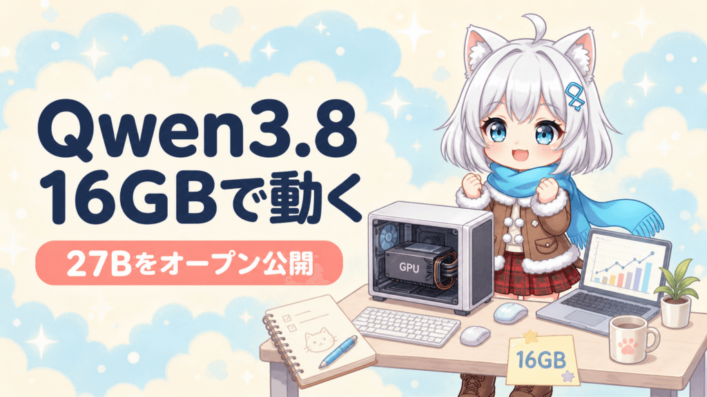 Qwen3.8-27B公開｜16GBのGPUで動く