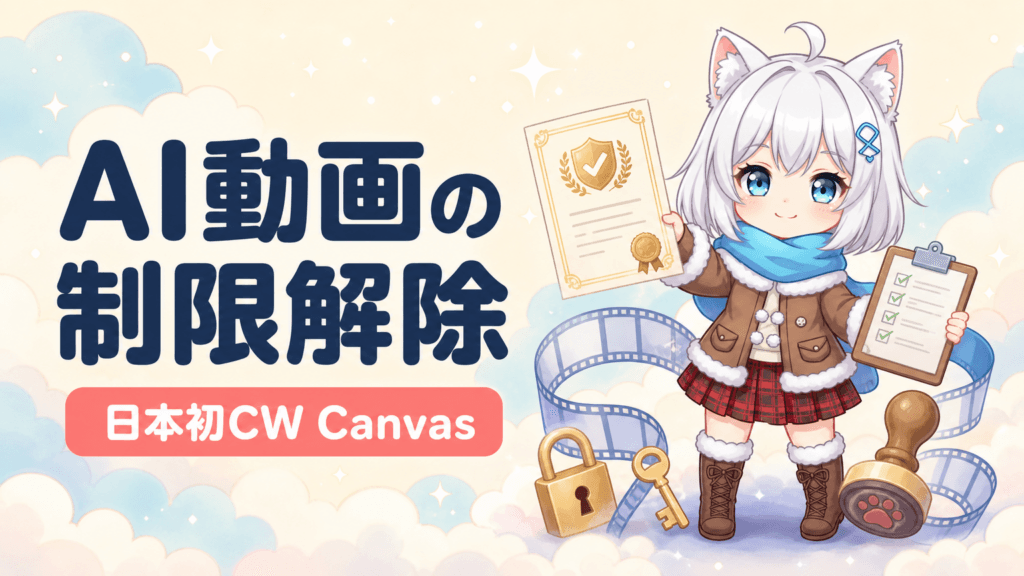 権利証明でAI動画の制限解除｜日本初CW Canvas