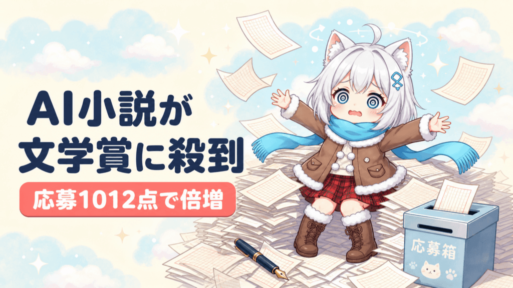 AI小説が文学賞に殺到｜応募1012点で例年の倍超
