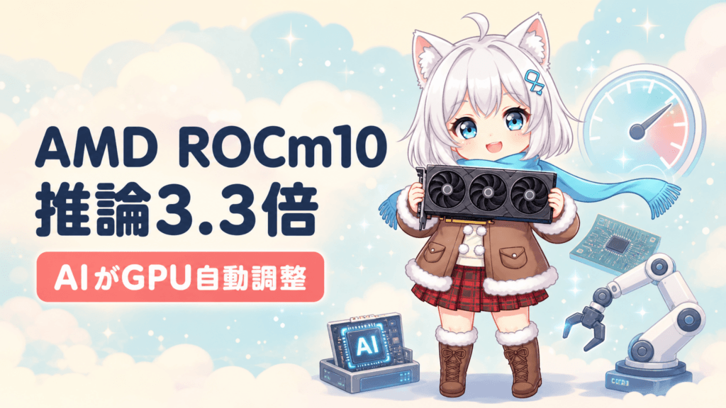 AMD ROCm 10で推論3.3倍｜AIが自動調整