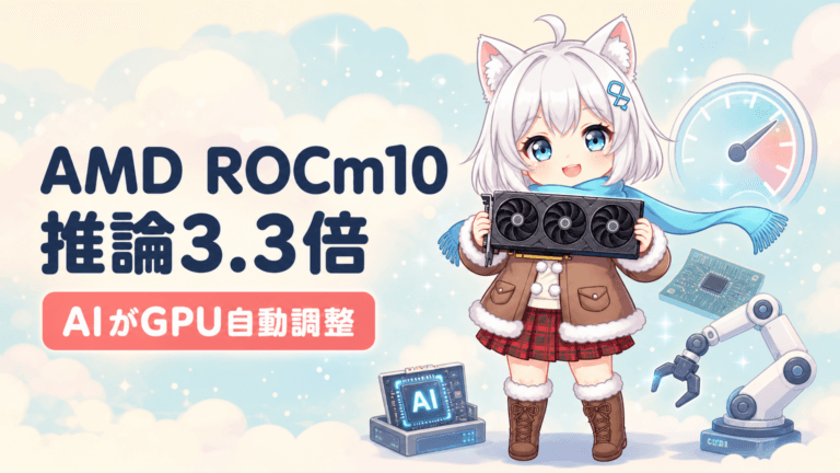 AMD ROCm 10で推論3.3倍｜AIが自動調整