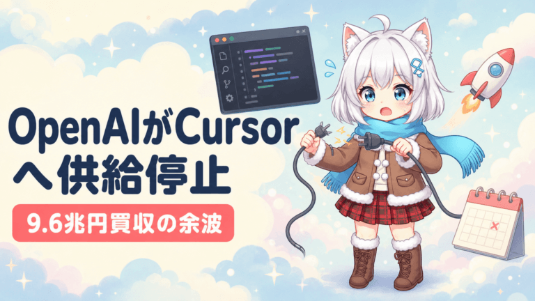OpenAIがCursorへ供給停止｜9.6兆円買収の余波