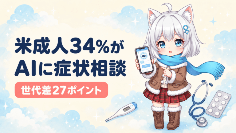 米成人34%が症状をAIに相談｜世代差27ポイント