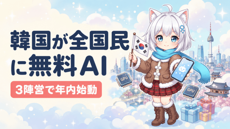 韓国が全国民に無料AI｜3陣営で年内始動