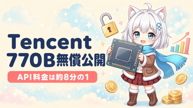 Tencentが770BのAIを無償公開｜料金8分の1