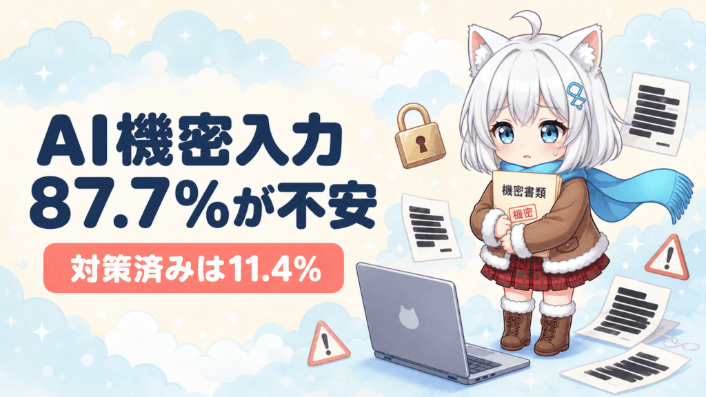 AIに機密入力が不安87.7%｜対策は11.4%