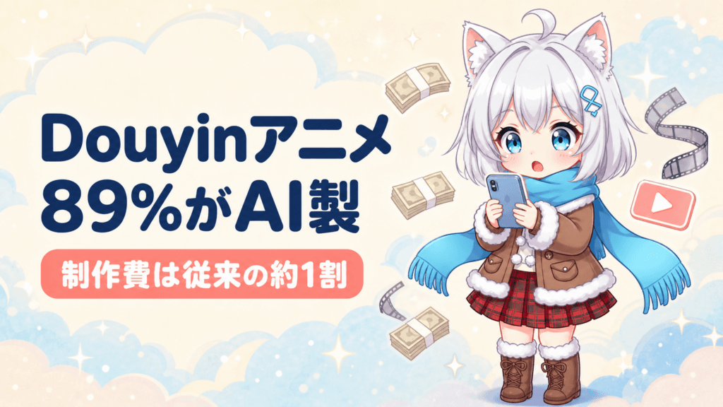 Douyin人気アニメ89%がAI製｜制作費1割