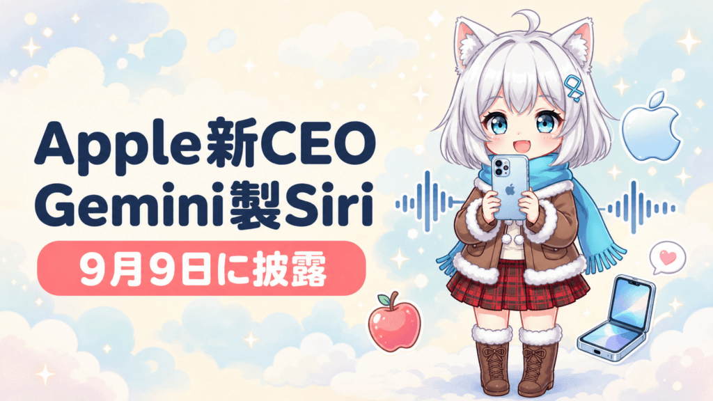 Apple新CEO就任｜9月9日にGemini製Siri