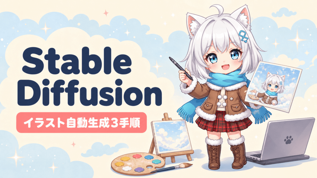 Stable Diffusion（ステーブル）でオリジナルイラスト生成を自動化する3ステップ【初心者向け】