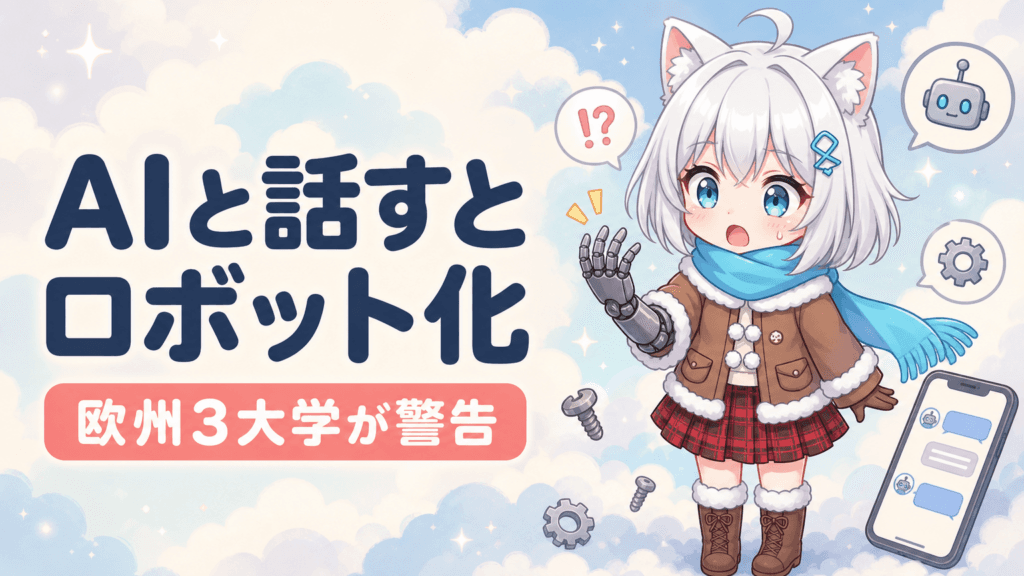AIと話すほど人がロボット化｜欧州3大学が警告