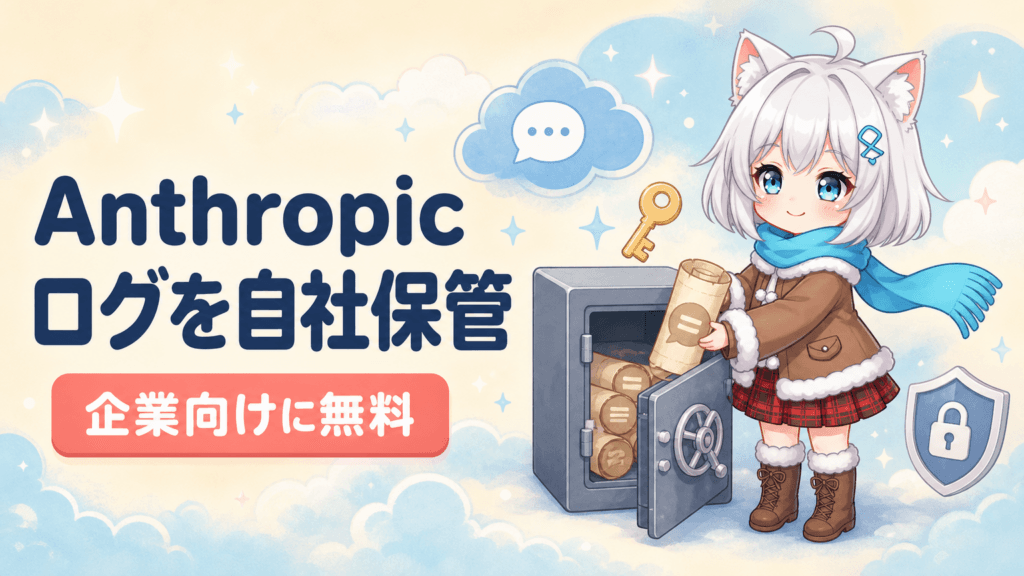 AIの会話ログ、自社に保管｜Anthropicが無料提供