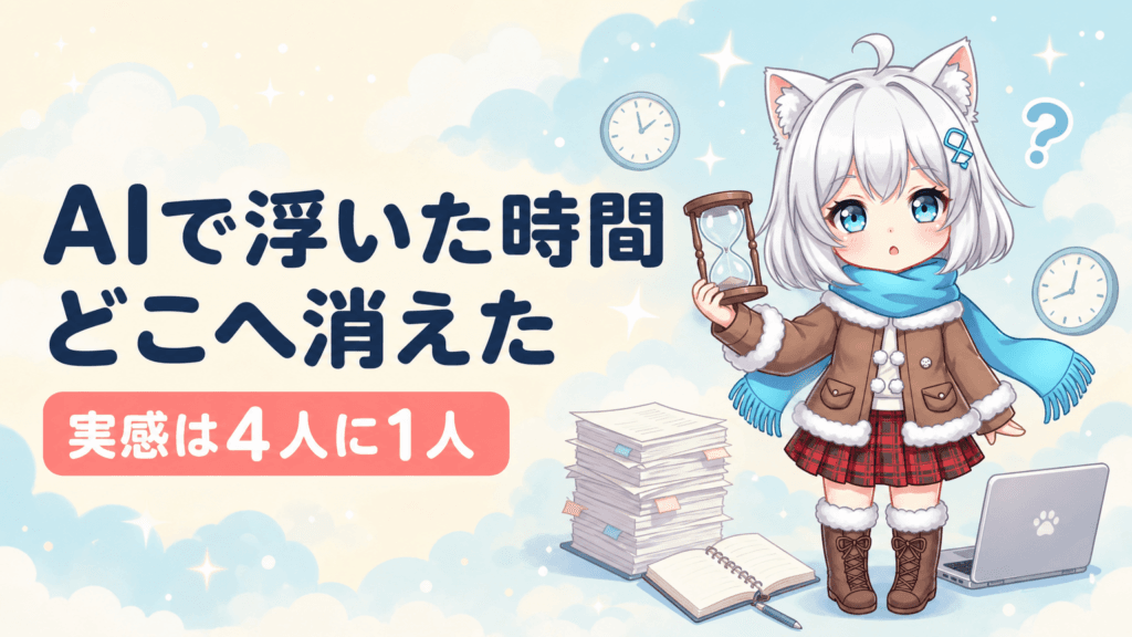 AIで浮いた時間が消える｜実感は4人に1人
