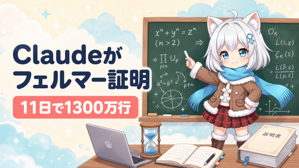 フェルマー証明をAIが11日で検証｜1300万行