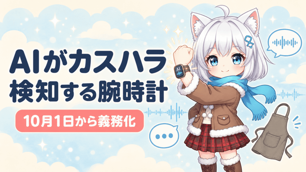 AIがカスハラを検知する腕時計が登場、10月1日から対策義務化