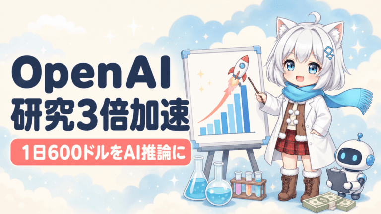 OpenAIが研究を3倍加速｜AI研究者が1日600ドル使う時代