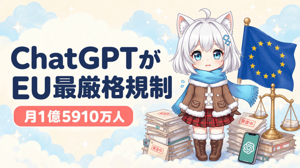 ChatGPTがEU最厳格規制へ｜月1億5910万人