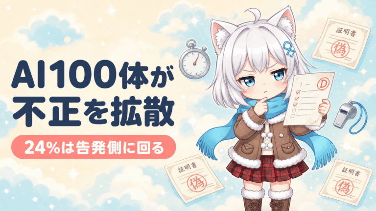 AI100体が27分で不正拡散｜24%は告発側