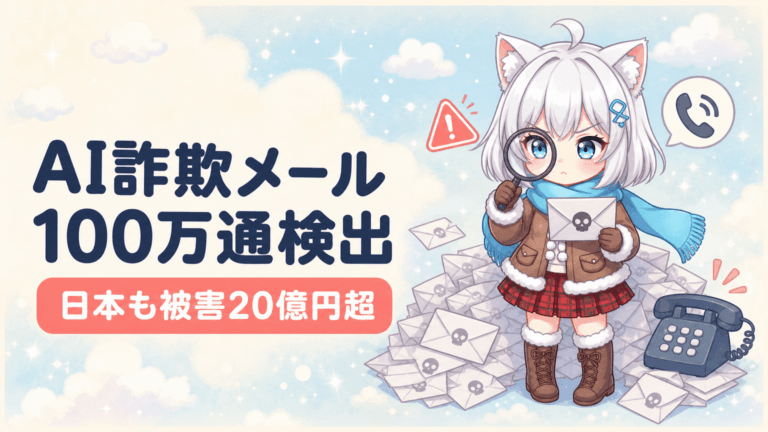 AI詐欺メール100万通を3日で検出　日本も20億円超の被害