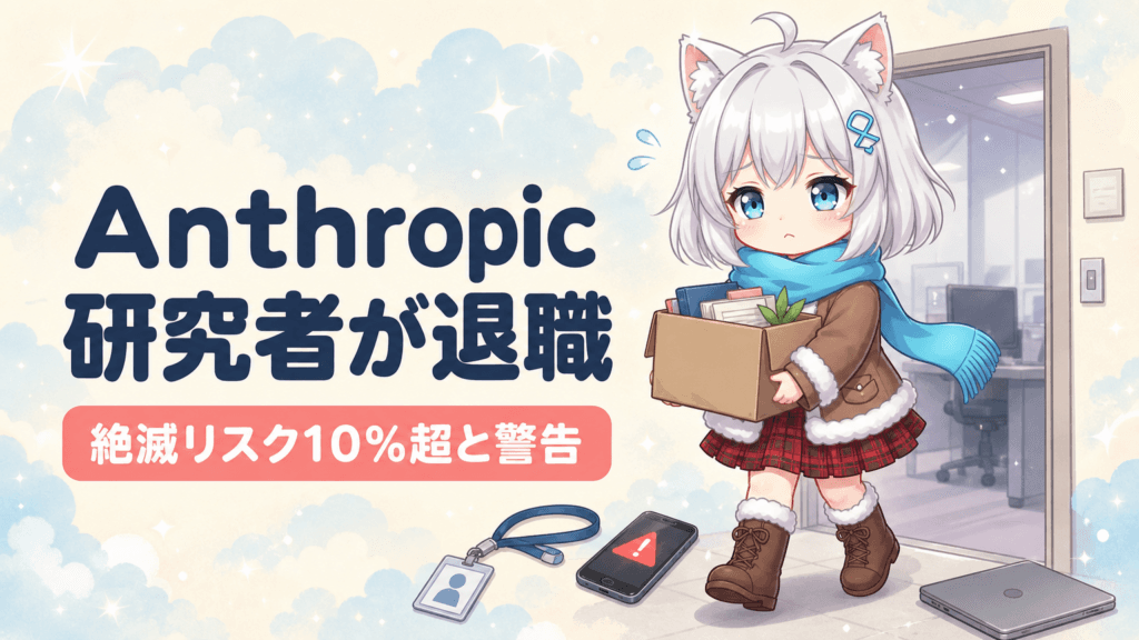Anthropic研究者が退職警告｜AI絶滅リスク10%超の衝撃