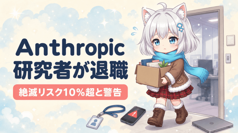 Anthropic研究者が退職警告｜AI絶滅リスク10%超の衝撃