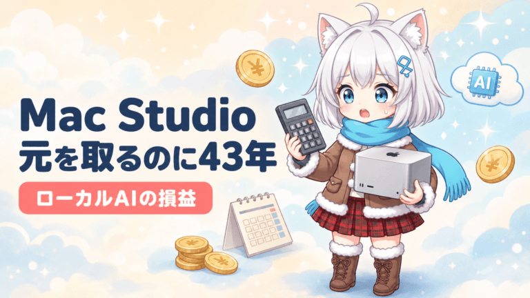 Mac Studioで元を取るのに43年？ローカルAI投資を可視化するツールが話題