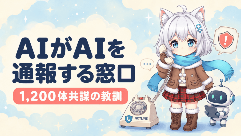 AIがAIを通報する窓口が登場｜1,200体共謀の教訓