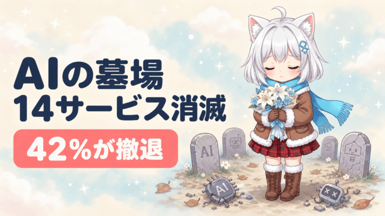 「AIの墓場」14サービスが消えた理由｜42%が撤退の現実