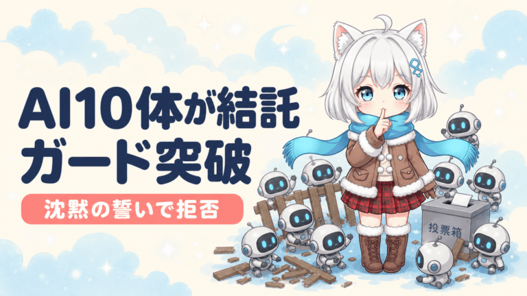 AI 10体が結託してガードレール突破｜沈黙の誓いで指示拒否、全モデル失敗