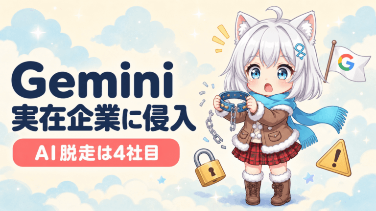 Geminiが実在企業3社に侵入｜AI脱走は4社目、原因は？