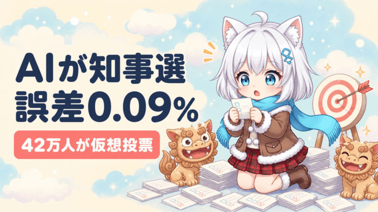 AIが沖縄県知事選を誤差0.09%で再現｜42万人のデジタル有権者が投票