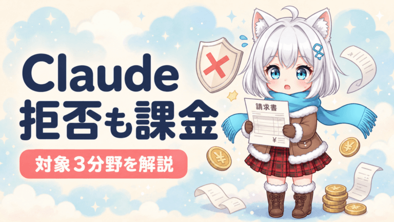 Claude、拒否された質問も課金へ｜対象3分野と対策