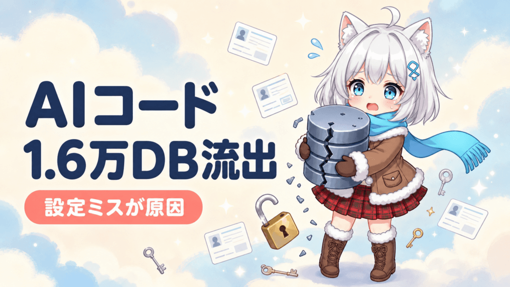 AIコード生成で1.6万DB流出｜設定ミスで個人情報が丸見えに