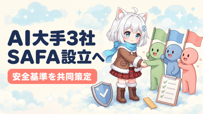 AI大手3社が安全基準団体SAFA設立へ｜カルテル批判も
