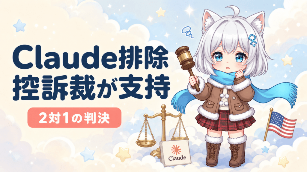 Claude米軍排除を控訴裁が支持｜2対1判決の理由