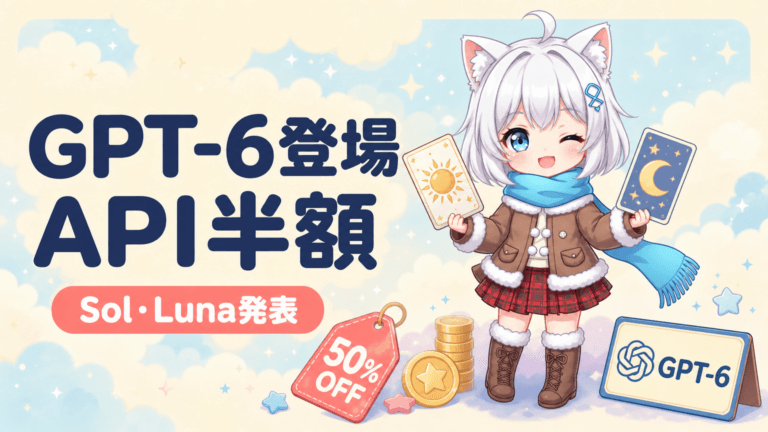 GPT-6 Sol・Luna登場｜API半額で何が変わる？