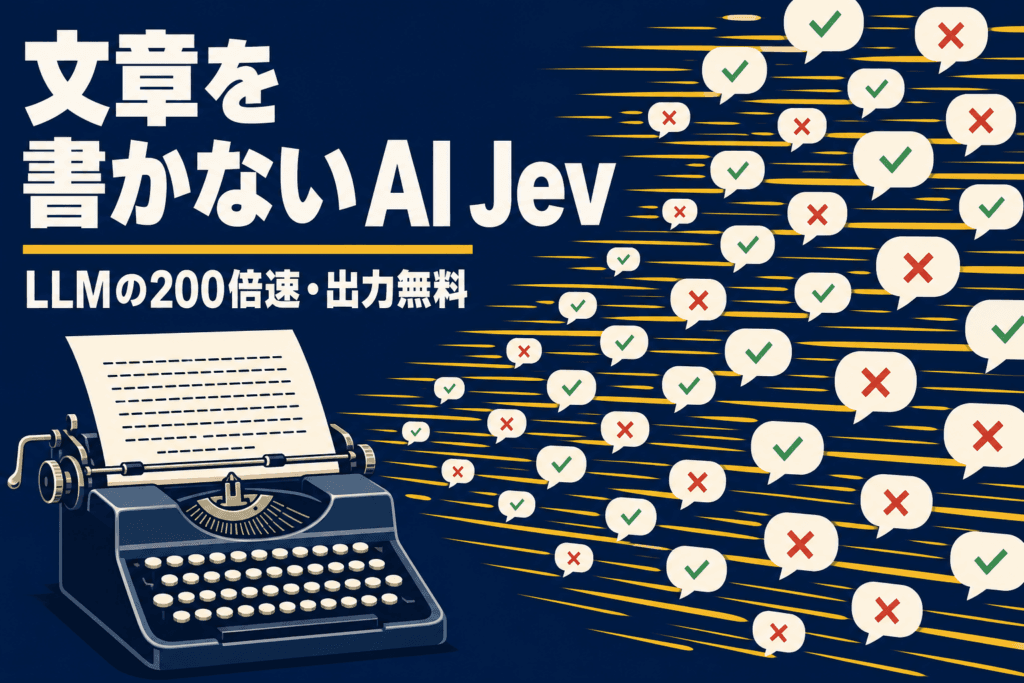 文章を書かないAI「Jev」｜LLMの200倍速・出力無料の衝撃