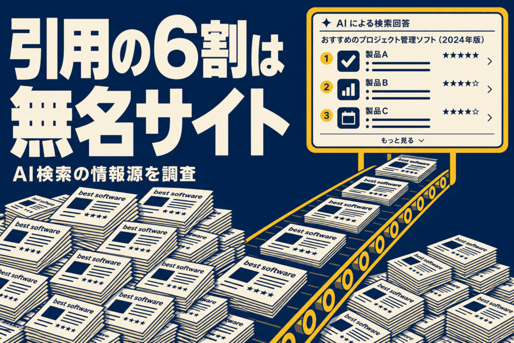 AI検索の引用6割は無名サイト｜21万ページを量産した3社