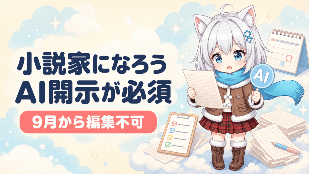 「小説家になろう」AI開示が必須に｜4段階で9月以降は編集不可