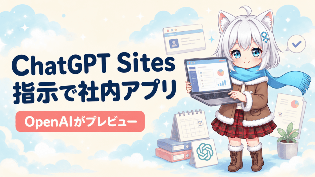 ChatGPT Sites公開｜指示だけで社内アプリ