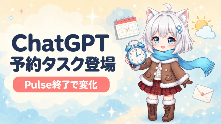 ChatGPT予約タスク登場｜Pulse終了で何が変わる？