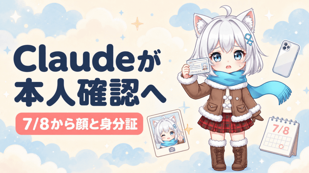 Claudeが7月8日から本人確認｜顔と身分証提出へ