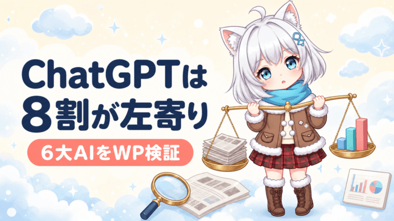 ChatGPTの8割が左寄り？6大AI検証