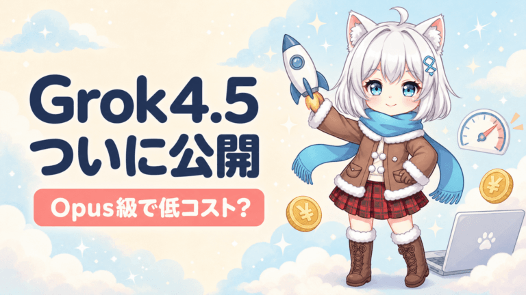 Grok 4.5ついに公開｜Opus級で低コストは本当？