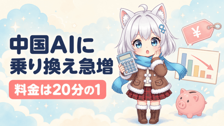 中国AIに乗り換え急増｜料金20分の1の衝撃