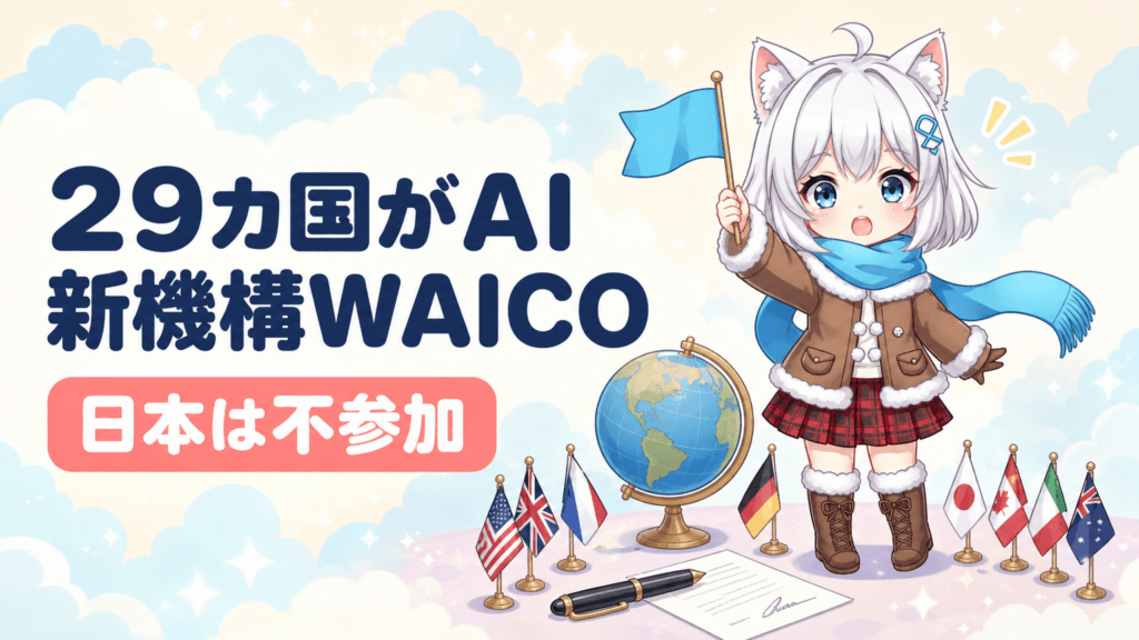 29カ国がAI新機構WAICO設立｜日本は不参加